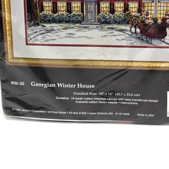 Vintage Janlynn Needlepoint Kit #06-20 Georgian Winter House Never Opened 1995 - Picture 4 of 8